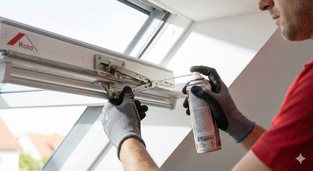 Wartung am Roto Beschlag